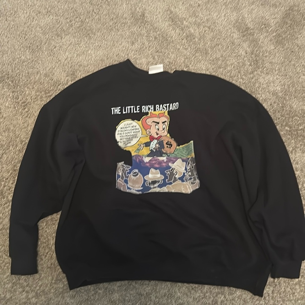 Men’s crewneck black The Little Rich Bastard